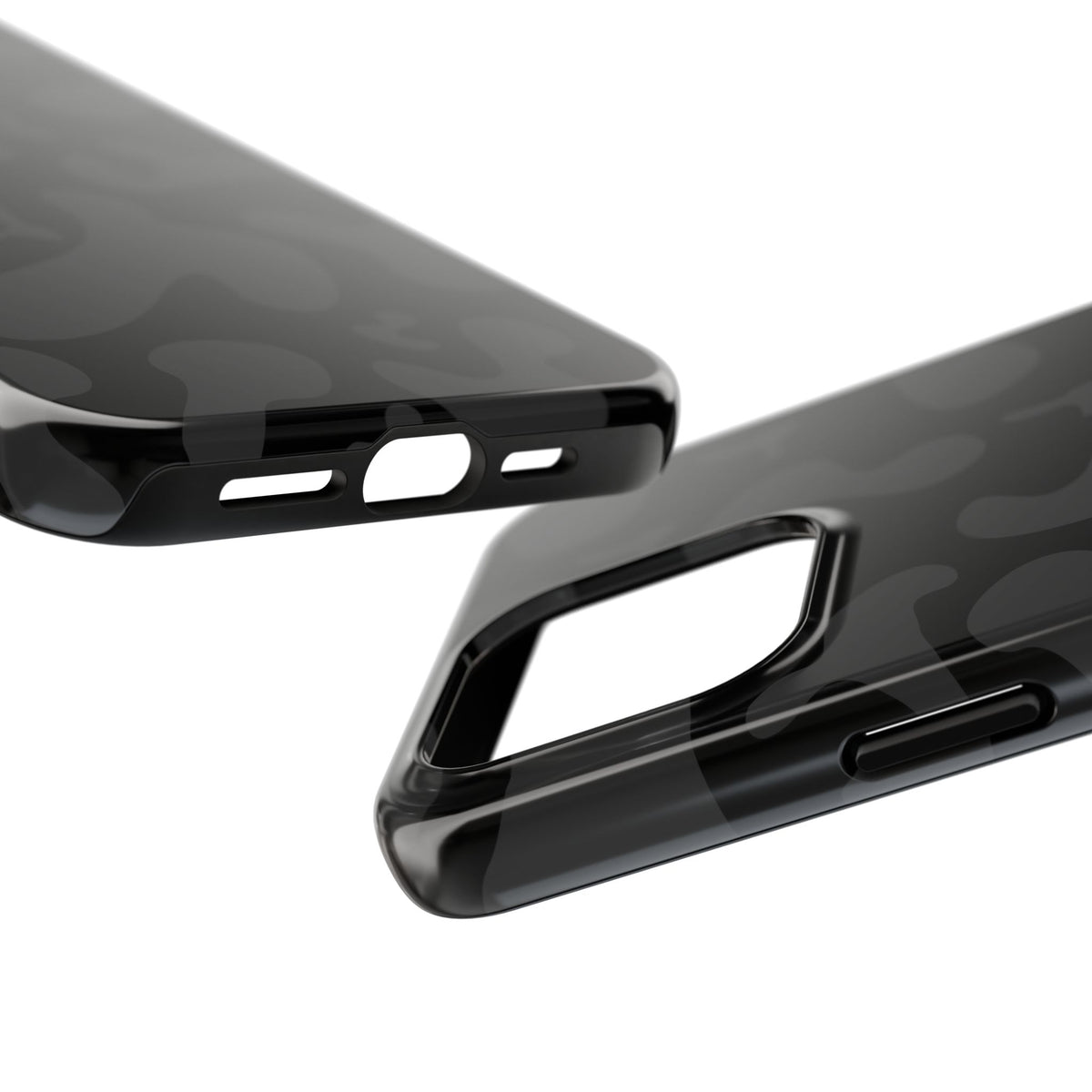 Black Camo Tough Phone Case — Durable Matte Military-Inspired Protection