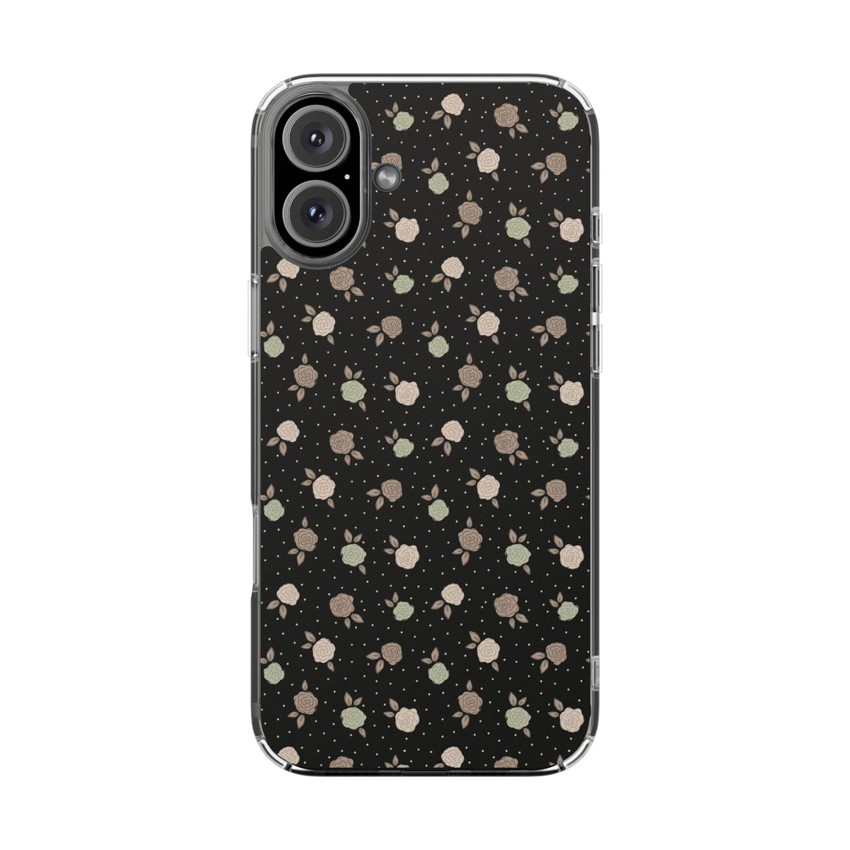 Black roses and polka dots-Magnetic Clear Impact-Resistant Cases