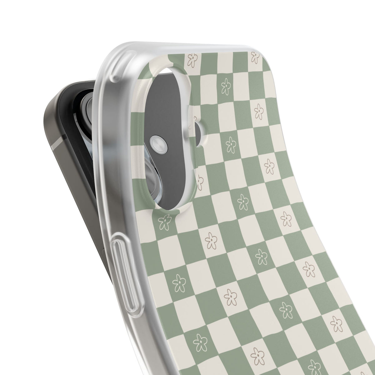 Green checker and daisy -Flexi Cases