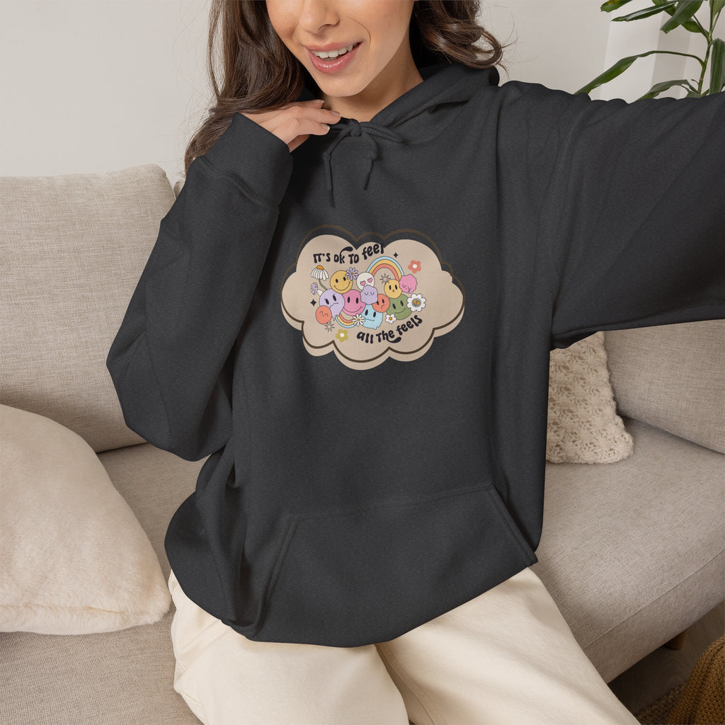 "It's Okay to Not Be Okay" Floral Cloud Comfort hoodie