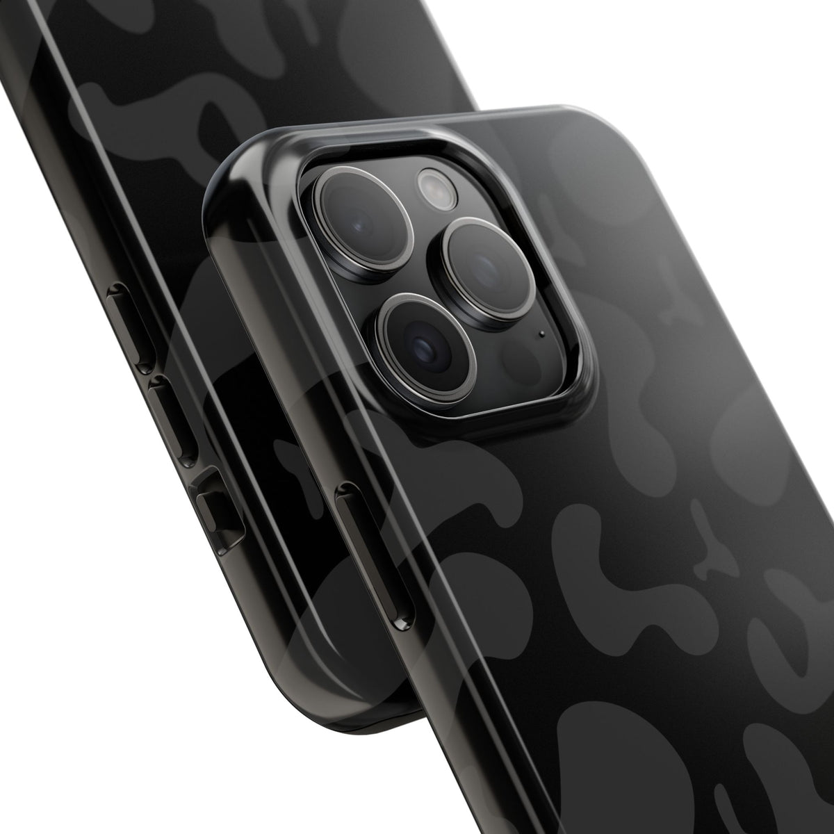 Black Camo Tough Phone Case — Durable Matte Military-Inspired Protection