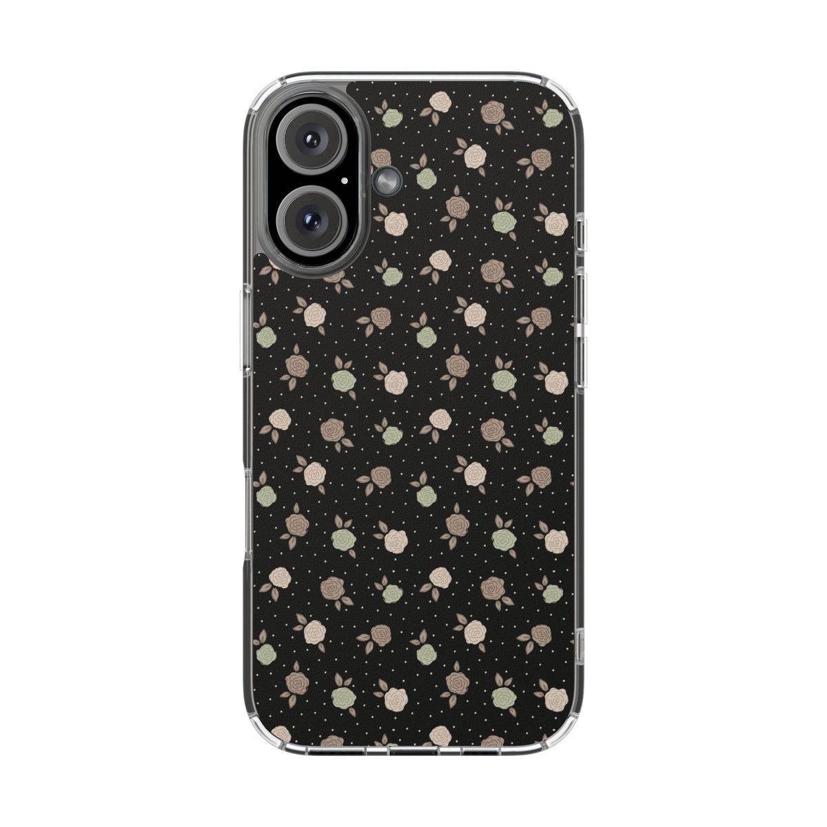 Black roses and polka dots-Magnetic Clear Impact-Resistant Cases