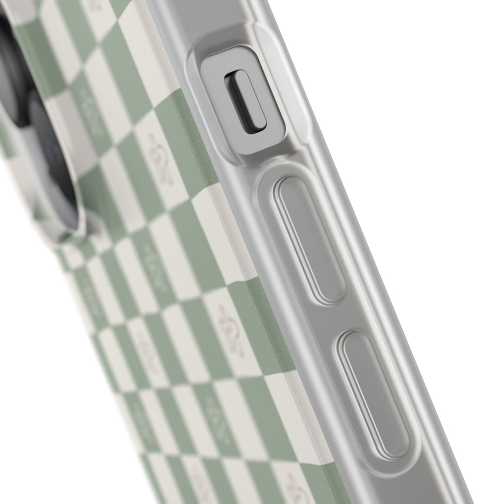 Green checker and daisy -Flexi Cases