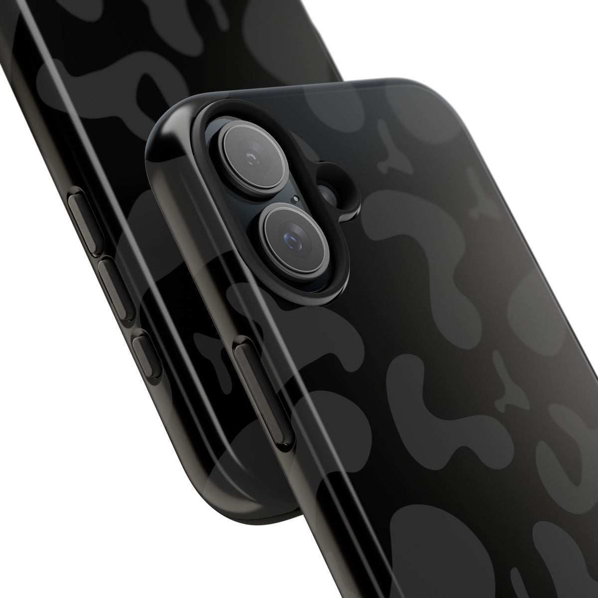 Black Camo Tough Phone Case — Durable Matte Military-Inspired Protection