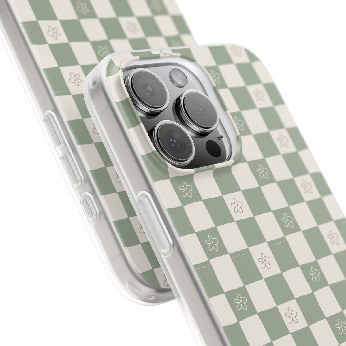 Green checker and daisy -Flexi Cases