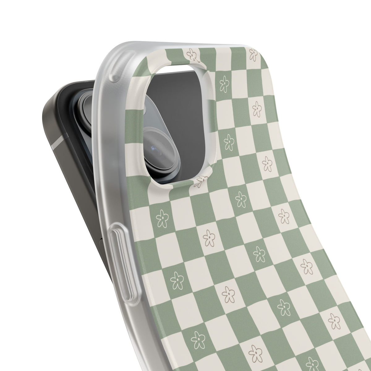 Green checker and daisy -Flexi Cases
