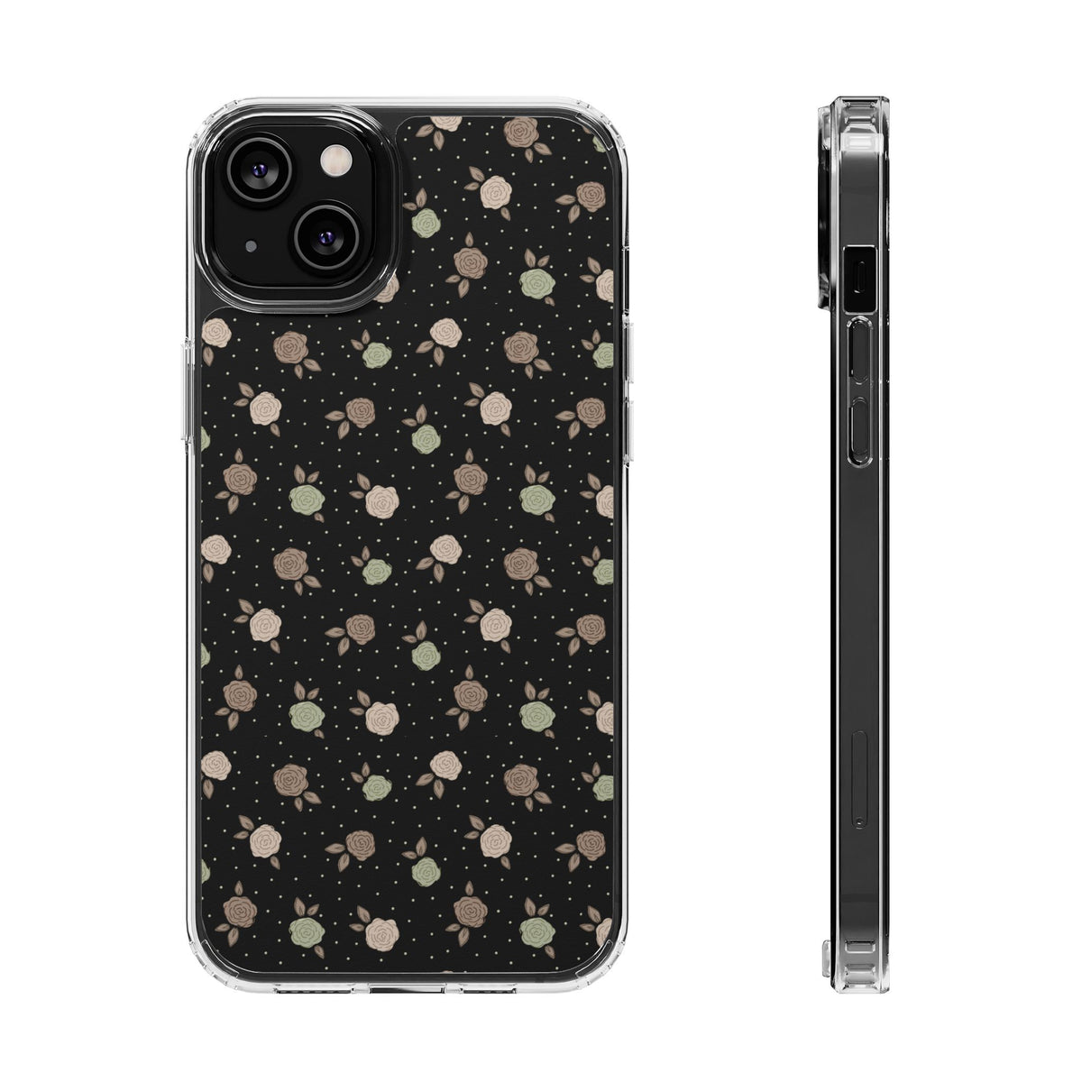 Black roses and polka dots-Magnetic Clear Impact-Resistant Cases