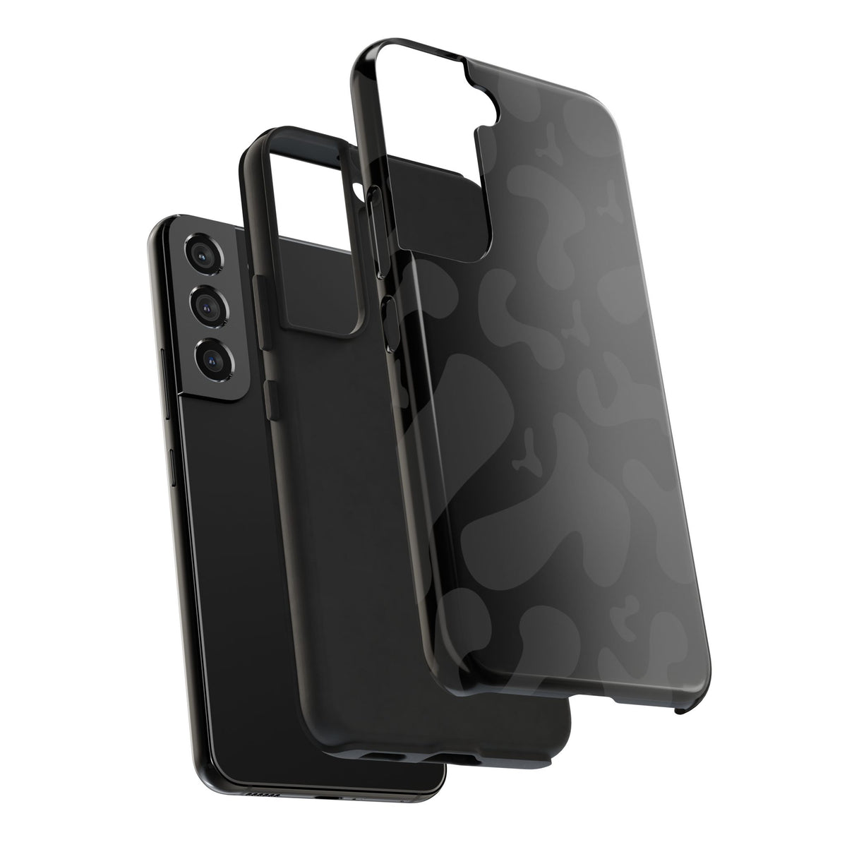 Black Camo Tough Phone Case — Durable Matte Military-Inspired Protection