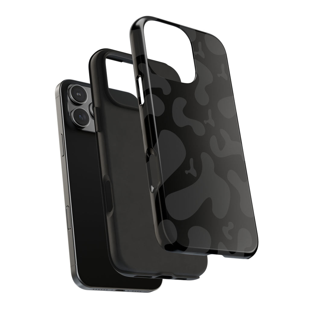 Black Camo Tough Phone Case — Durable Matte Military-Inspired Protection