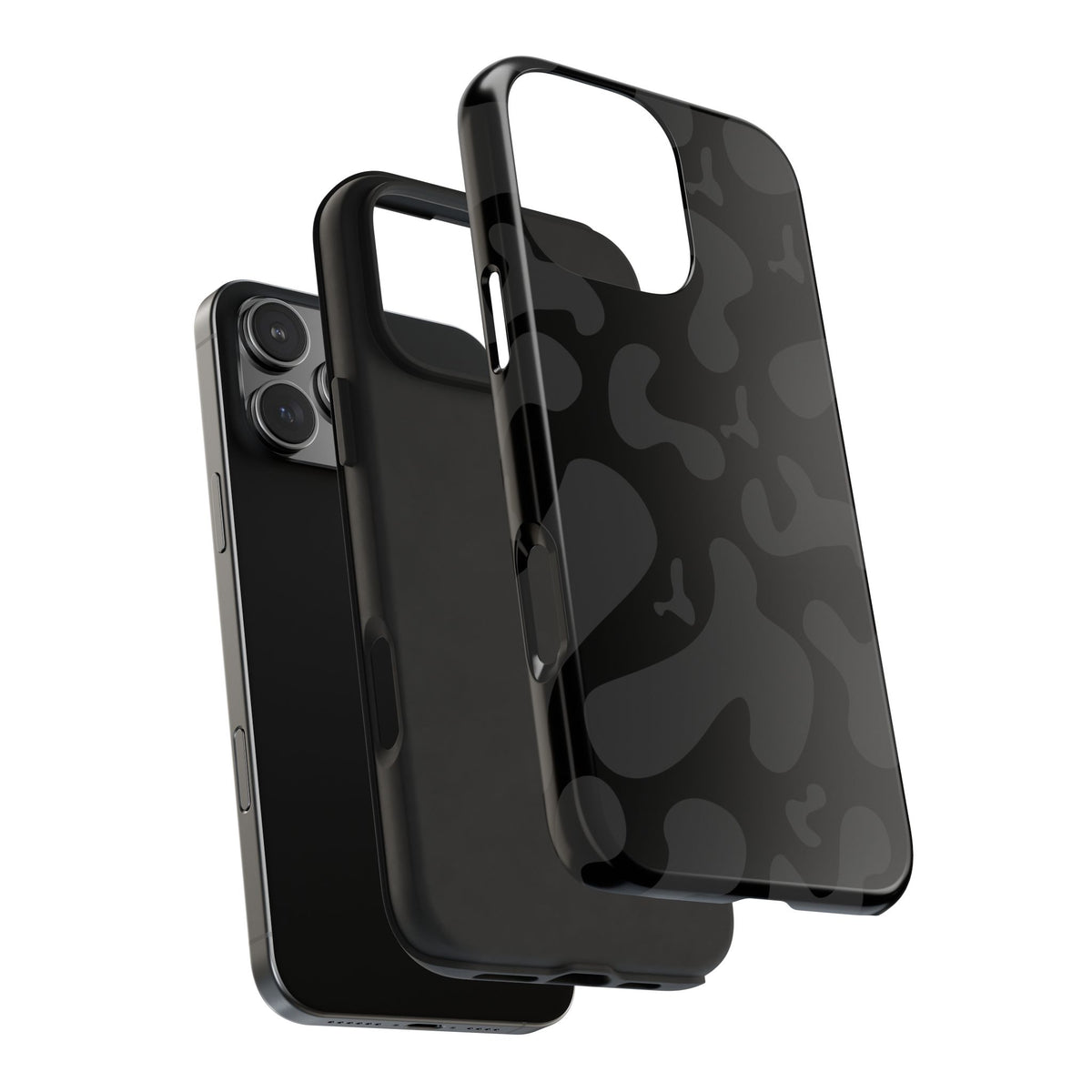 Black Camo Tough Phone Case — Durable Matte Military-Inspired Protection