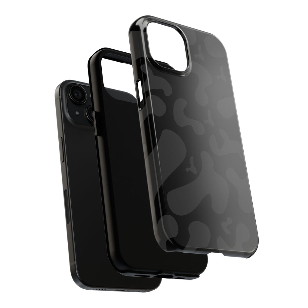 Black Camo Tough Phone Case — Durable Matte Military-Inspired Protection