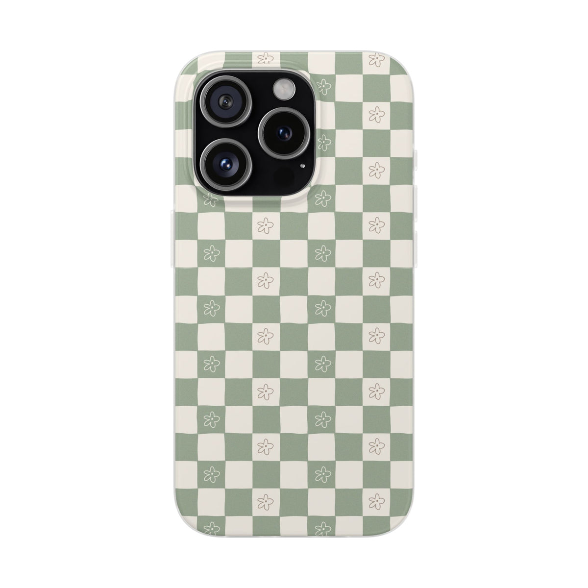 Green checker and daisy -Flexi Cases