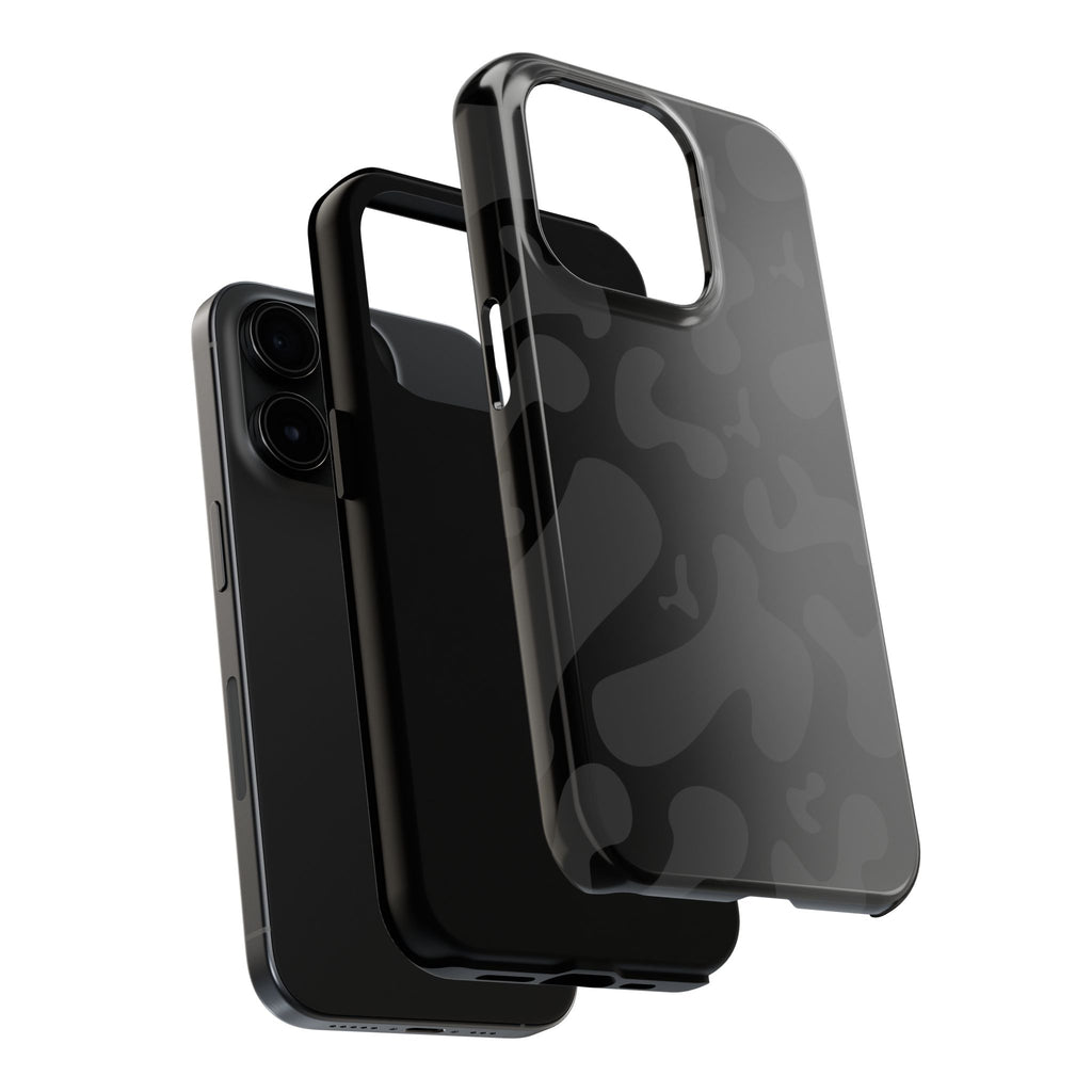 Black Camo Tough Phone Case — Durable Matte Military-Inspired Protection