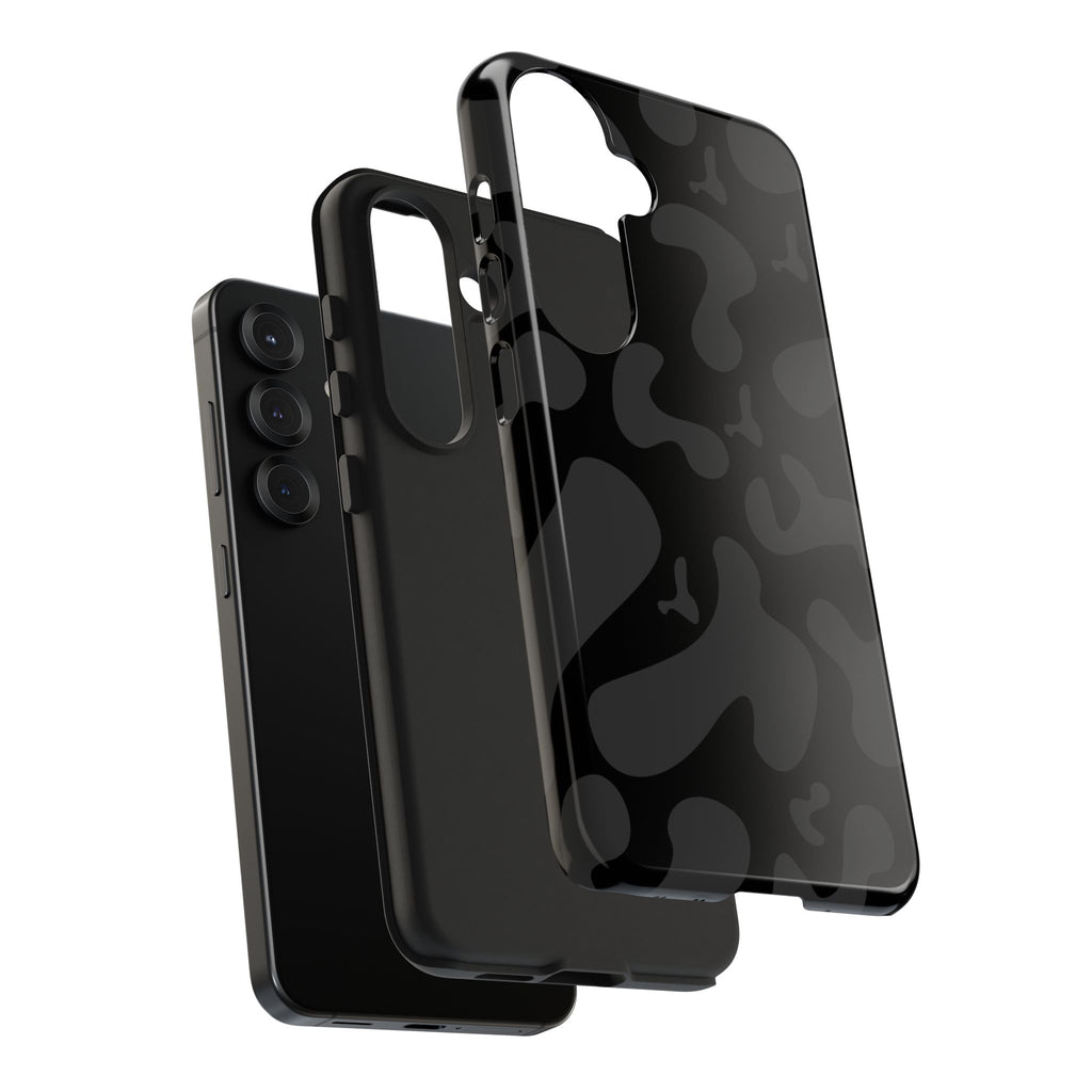 Black Camo Tough Phone Case — Durable Matte Military-Inspired Protection