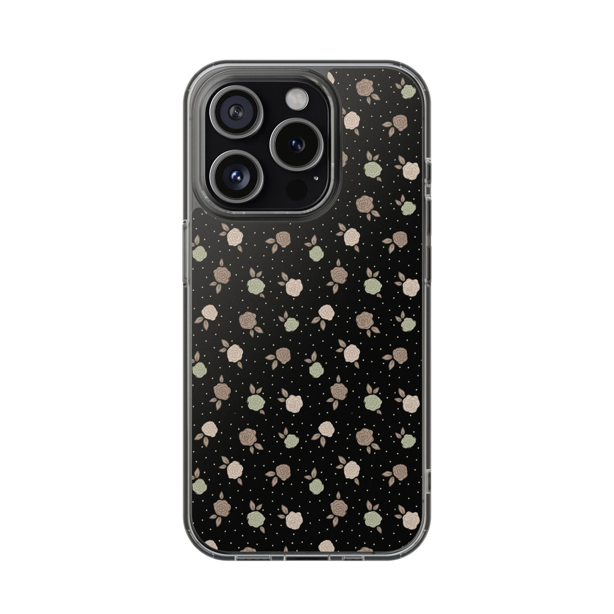 Black roses and polka dots-Magnetic Clear Impact-Resistant Cases
