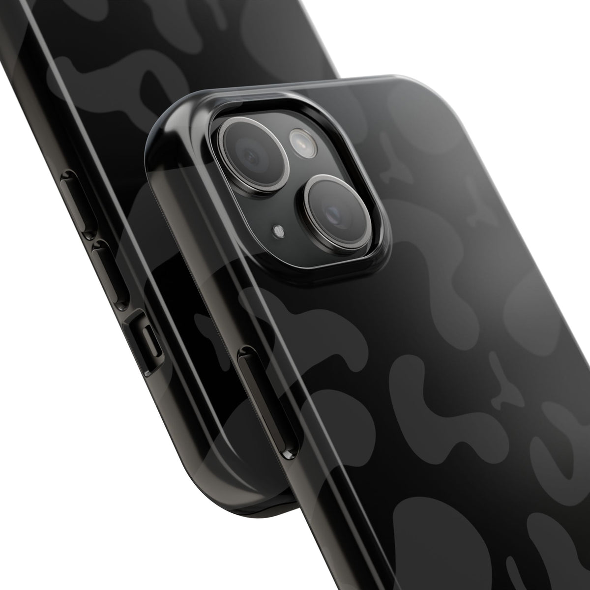 Black Camo Tough Phone Case — Durable Matte Military-Inspired Protection