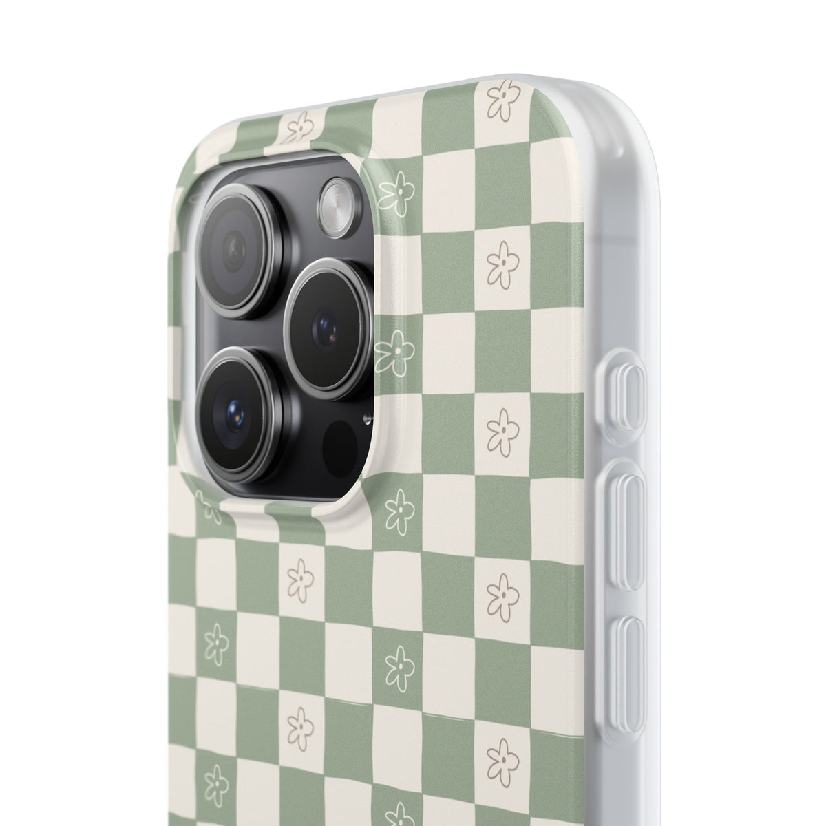 Green checker and daisy -Flexi Cases