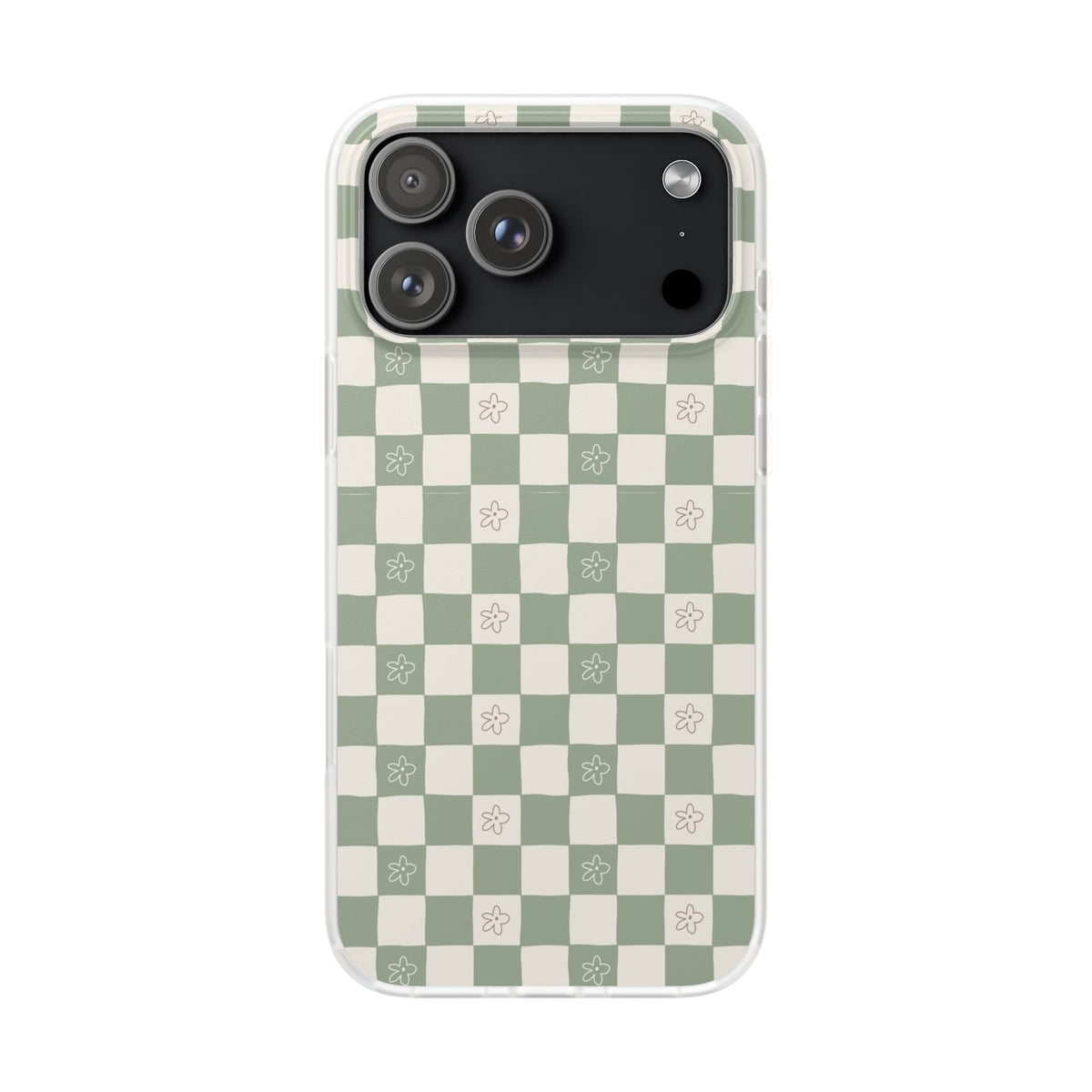 Green checker and daisy -Flexi Cases