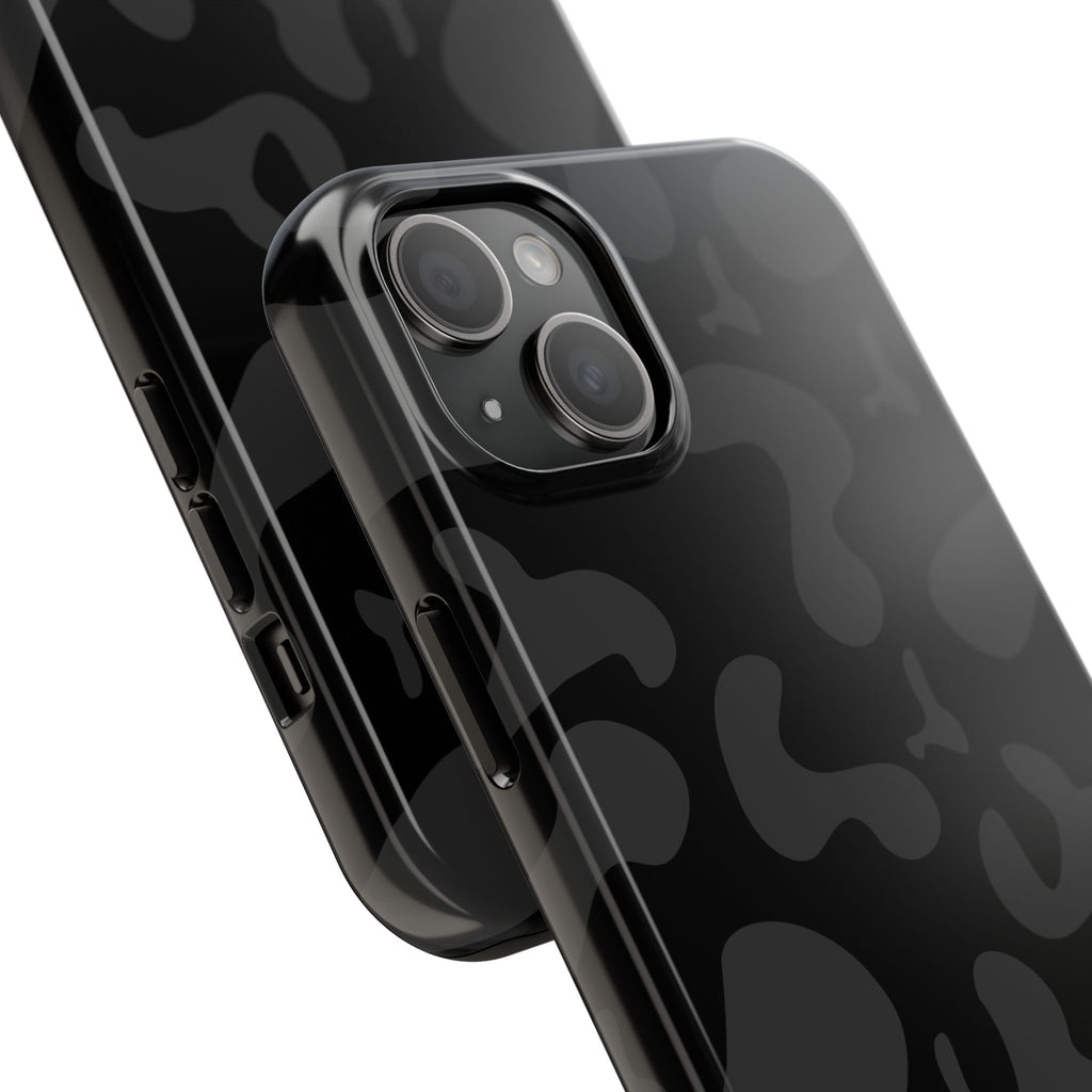 Black Camo Tough Phone Case — Durable Matte Military-Inspired Protection